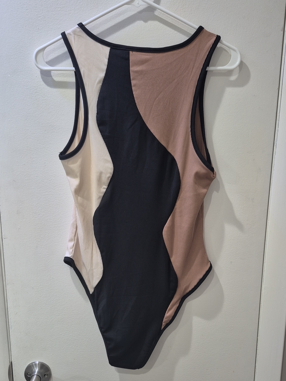 Shein Colorblock Ribbed One-Piece Bodysuit